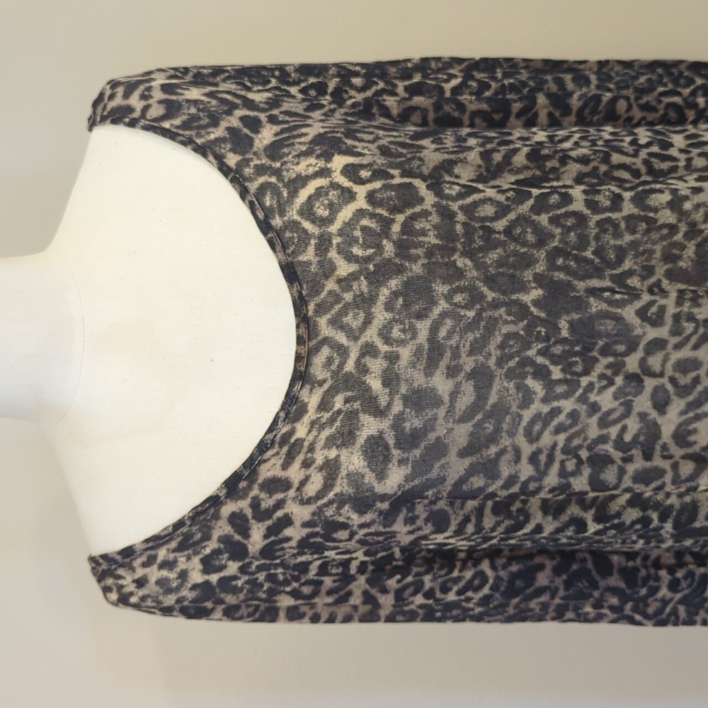 Leopard printed long top, long sleeve, size L